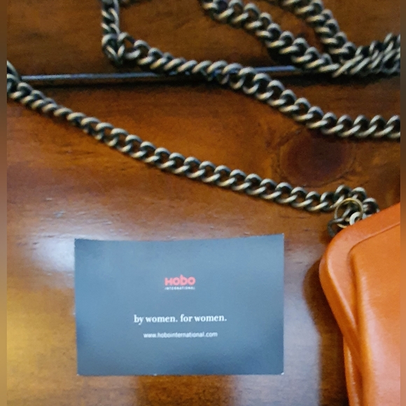 🆕 HOBO Mini Crossbody Leather Bag with Long Chain Strap. NWOT - Picture 9 of 9